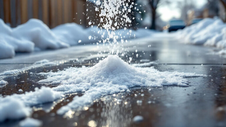 This common item melts sidewalk ice instantly when sprinkled on top